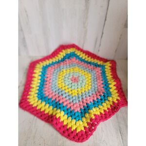Vintage crochet‎ rainbow colorful dolly small table runner plush home decor
